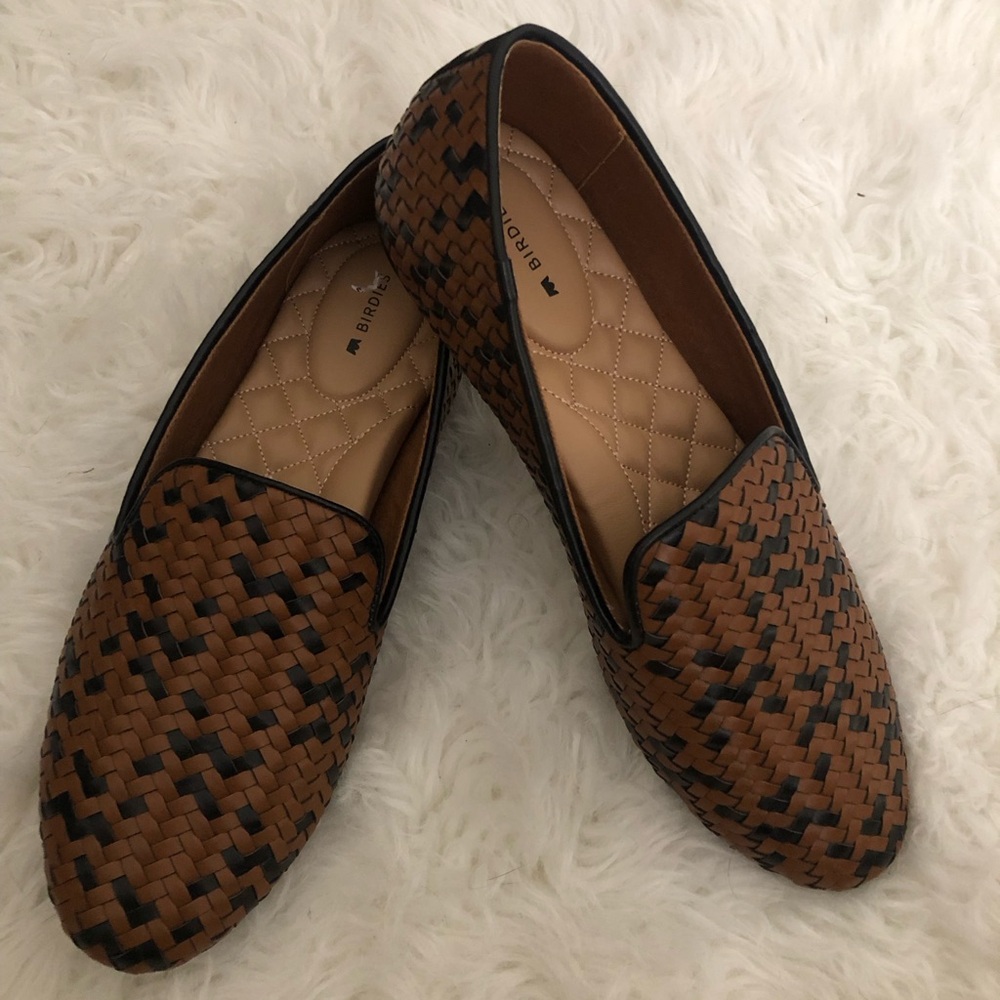 Birdies Starling‎ Woven Brown Black Flats Slip On Shoes Size 9 NWOB